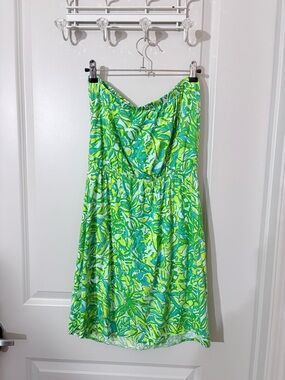 Lilly Pulitzer Windsor strapless dress, Parrot Palmetto, medium